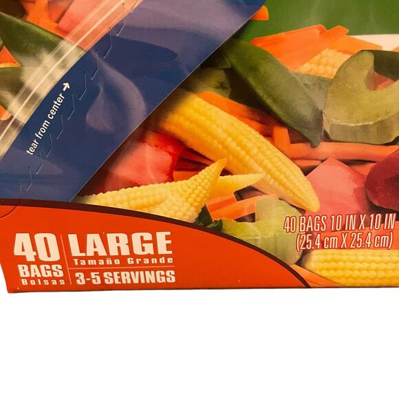 Ziploc Zip’n Steam Large Bags 40 Count Box NEW Discontinued 3-5 Servings 10X10” - Picture 3 of 9